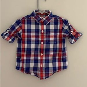 Janie and Jack Plaid Button Down - Like New
